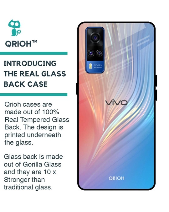 Shop Mystic Aurora Printed Premium Glass Cover for Vivo Y51 2020 (Shock Proof, Lightweight)-Back