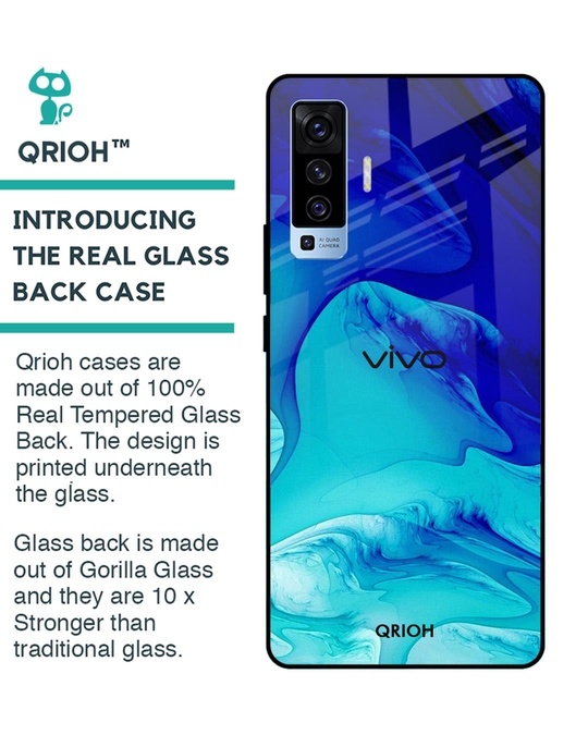 Shop Raging Tides Printed Premium Glass Cover for Vivo X50 (Shock Proof, Lightweight)-Back