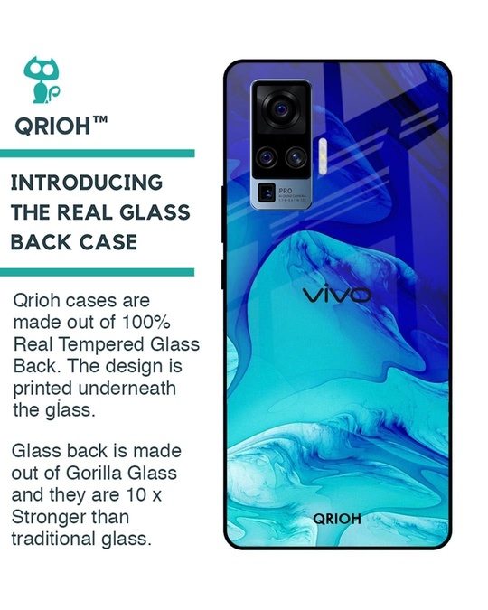 Shop Raging Tides Printed Premium Glass Cover for Vivo X50 Pro (Shock Proof, Lightweight)-Back