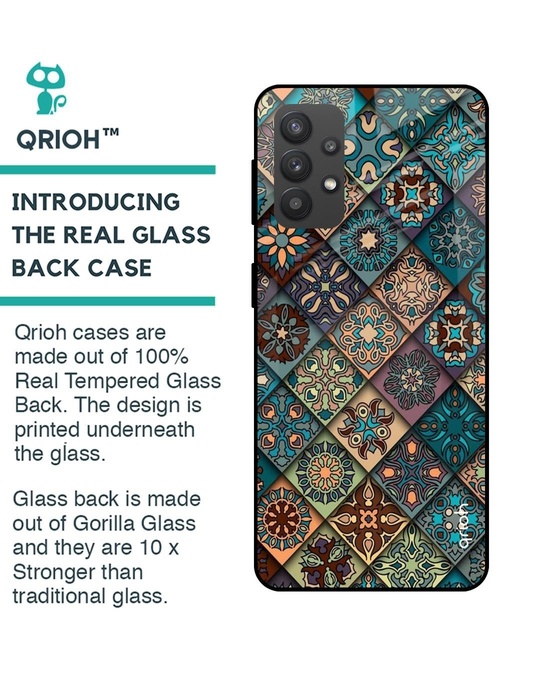 Shop Retro Art Printed Premium Glass Cover for Samsung Galaxy M32 5G (Shock Proof, Lightweight)-Back