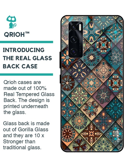 Shop Retro Art Printed Premium Glass Cover for Vivo V20 SE (Shock Proof, Lightweight)-Back