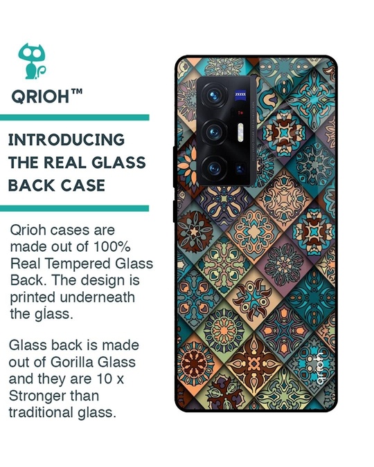 Shop Retro Art Printed Premium Glass Cover for Vivo X70 Pro Plus (Shock Proof, Lightweight)-Back