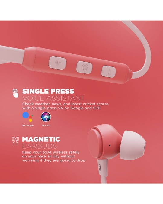 Buy 103 Wireless In The Ear Bluetooth Headphone (Mint Pink) Online in