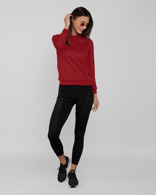 Shop Bold Red Fleece Light Sweatshirt-Full
