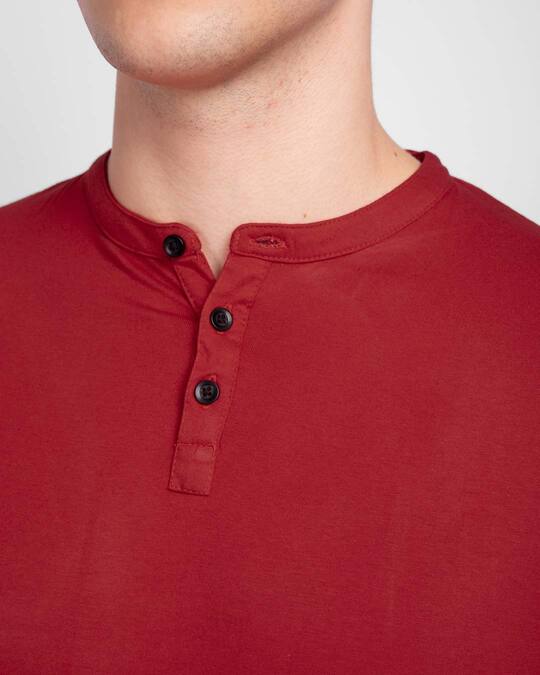 Buy Bold Red Full Sleeve Henley T Shirt For Men Red Online At Bewakoof 2912