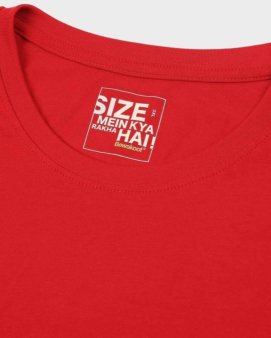Shop Bold Red Plus Size Full Sleeve T-Shirt
