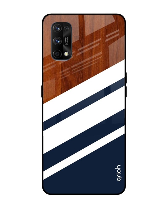 Shop Bold Stripes Printed Premium Glass Cover for Realme 7 Pro (Shock Proof, Lightweight)-Front