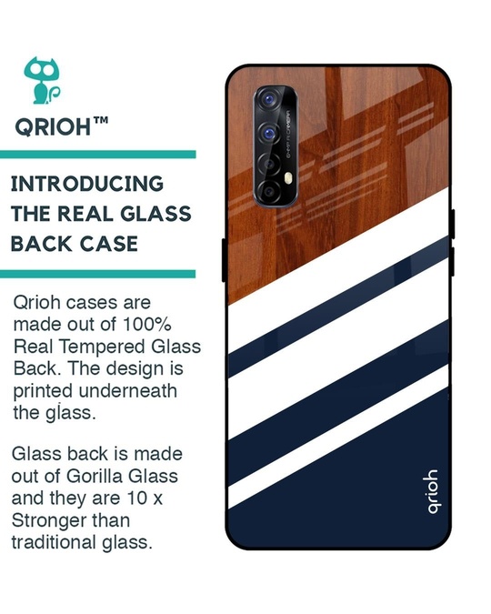 Shop Bold Stripes Printed Premium Glass Cover for Realme 7 (Shock Proof, Lightweight)-Back