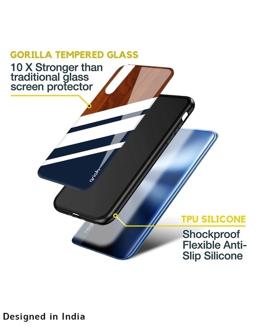 Shop Bold Stripes Printed Premium Glass Cover for Realme C21Y (Shockproof, Light Weight)-Design