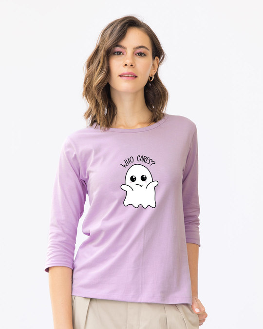 Shop Boo Cares Round Neck 3/4th Sleeve T-Shirt-Front