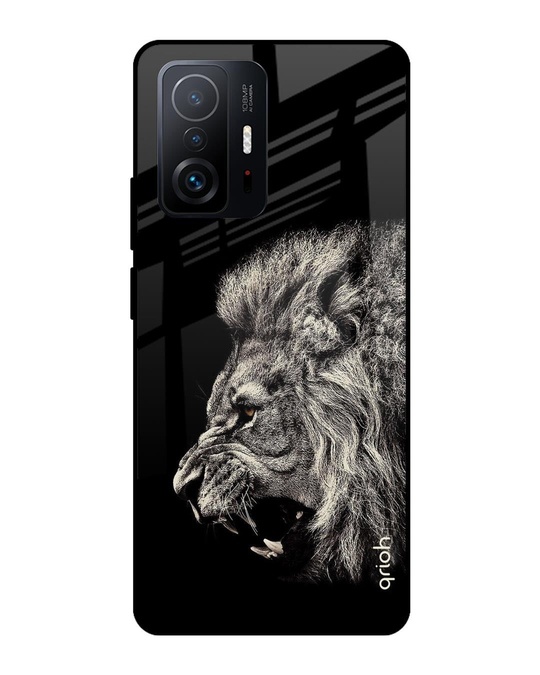 Shop Brave Lion Printed Premium Glass Cover for Mi 11T Pro 5G (Shock Proof, Lightweight)-Front