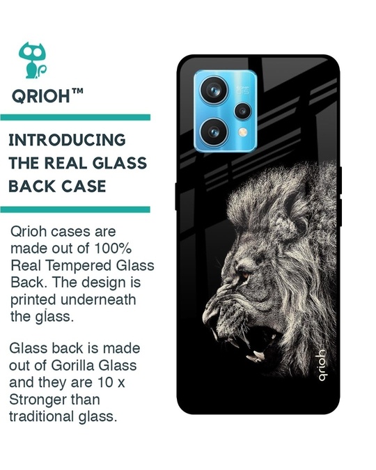 Shop Brave Lion Printed Premium Glass Cover For Realme 9 Pro Plus (Shockproof, Light Weight)-Back