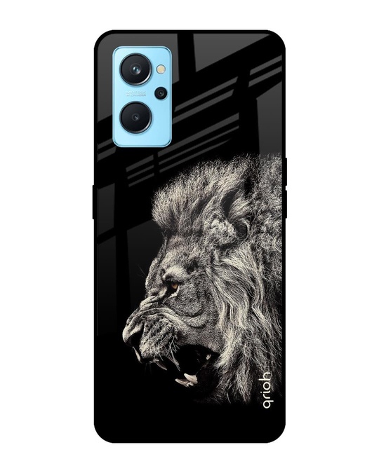 Shop Brave Lion Printed Premium Glass Cover for Realme 9i (Shock Proof, Lightweight)-Front