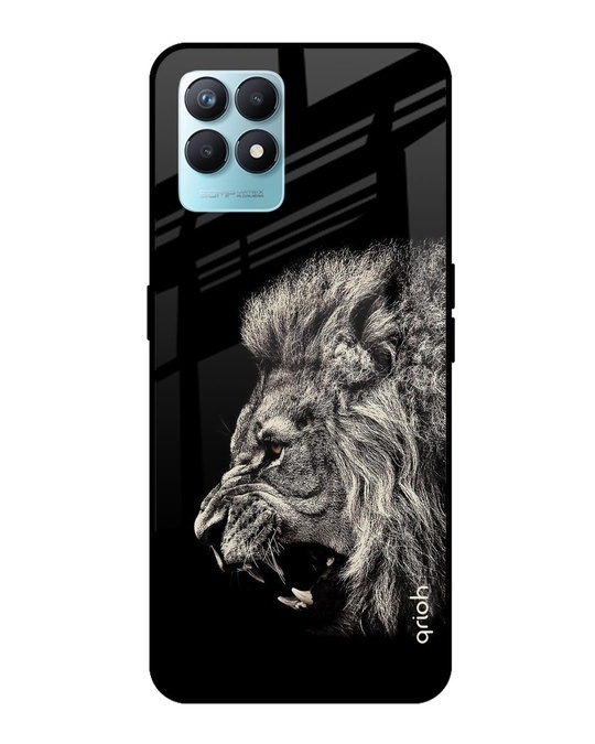 Shop Brave Lion Printed Premium Glass Cover for Realme Narzo 50 (Shockproof, Light Weight)-Front