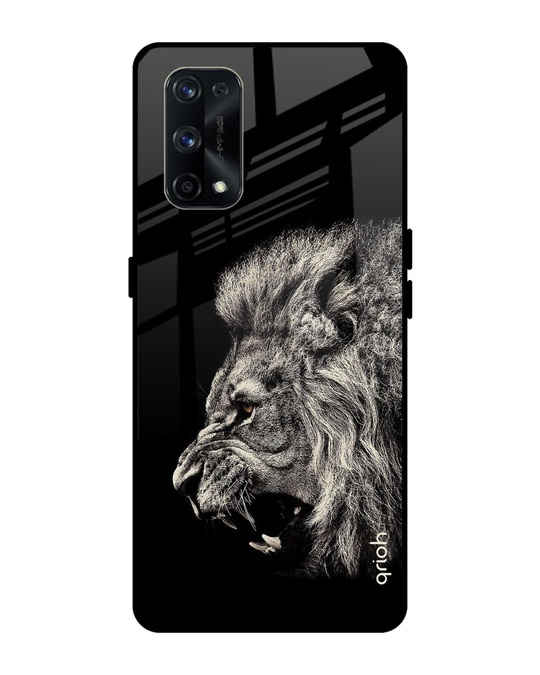 Shop Brave Lion Printed Premium Glass Cover for Realme X7 (Shock Proof, Lightweight)-Front