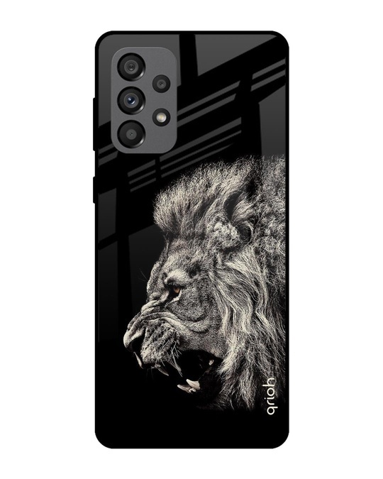 Shop Brave Lion Printed Premium Glass Cover for Samsung Galaxy A73 5G (Shockproof, Light Weight)-Front