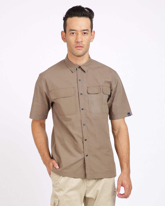 Shop Men's Brown Regular Fit Shirt-Front
