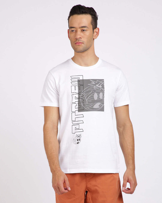 Shop Men's White Graphic Print Round Neck T-shirt-Front