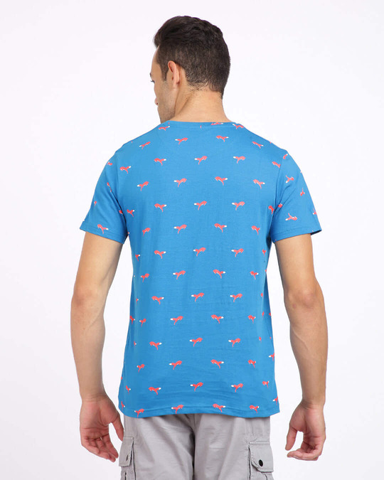 Shop Men's Blue Graphic Print Round Neck T-shirt-Full