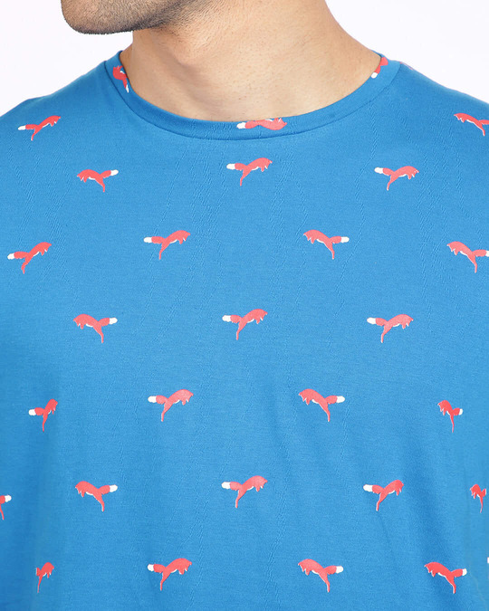 Shop Men's Blue Graphic Print Round Neck T-shirt