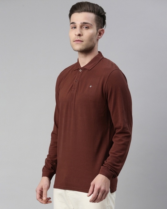 Shop Men's Brown Polo  T Shirt-Back