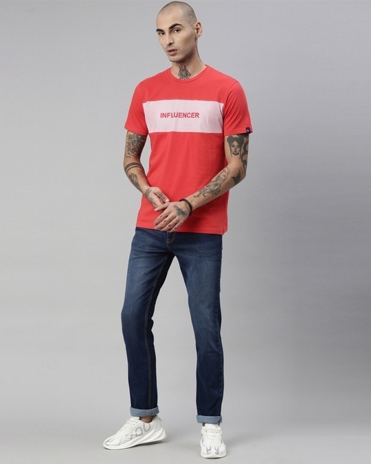 Shop Men's Red Round Neck  T Shirt
