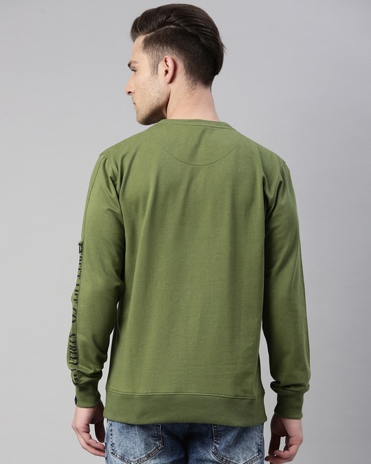 Buy Men's Green Solid Full Sleeve Sweatshirt for Men Green Online at ...