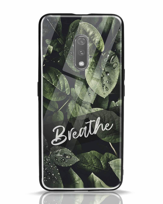 Shop Breathe Green Realme X Glass Mobile Cover-Front