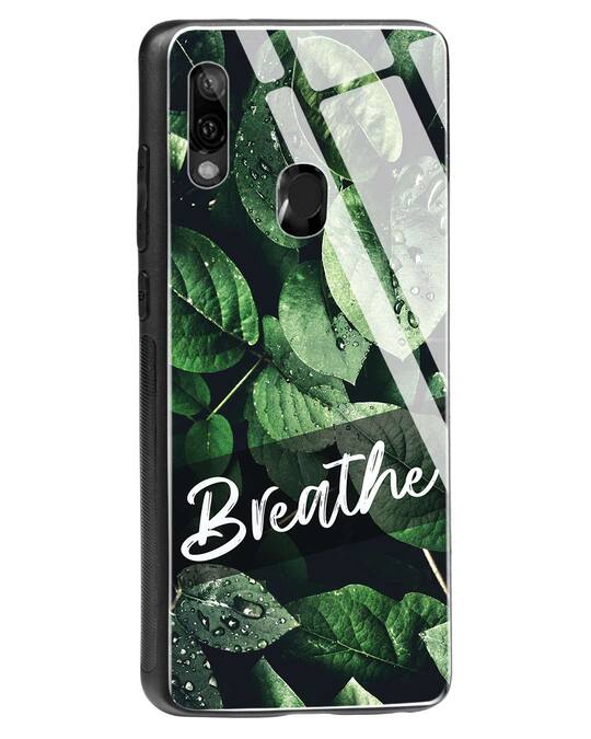Shop Breathe Green Xiaomi Redmi Note 7 Glass Mobile Cover-Back
