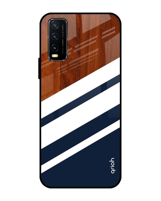 Shop Bold Stripes Printed Premium Glass Cover for Vivo Y20 (Shock Proof, Lightweight)-Front