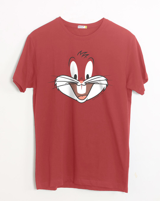 Buy Bugs Bunny Expression (LTL) Brick Red Printed Half Sleeve T-Shirt ...