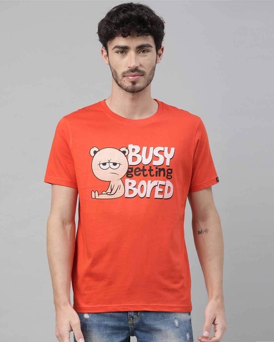 Shop Busy Getting Bored Printed T-Shirt-Front