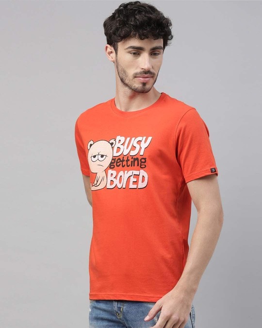 Shop Busy Getting Bored Printed T-Shirt-Back