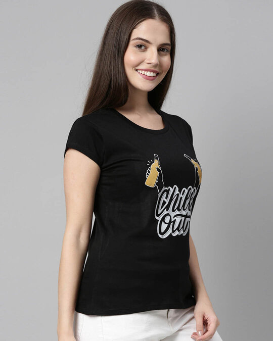 Shop Chill Out Black Women's T-shirt-Design
