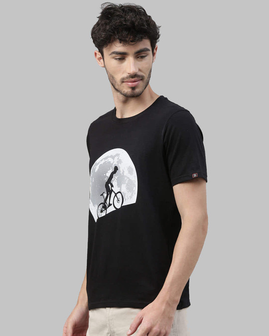 Shop Cycling Through The Moon Printed T-Shirt-Back