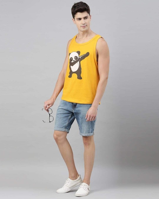 Shop Dab Dance Panda Mustard Vest