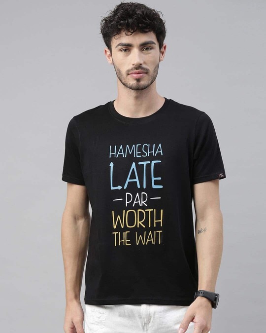 Shop Hamesha Late Printed T-Shirt-Front