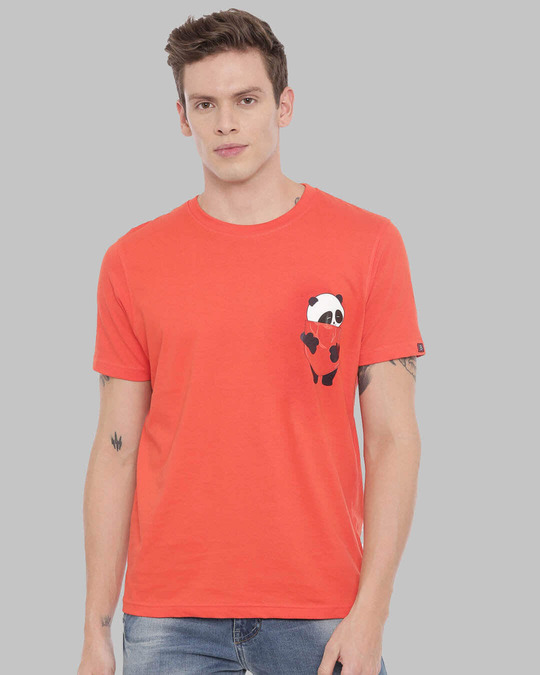 Shop Pocket Panda Printed T-Shirt-Front