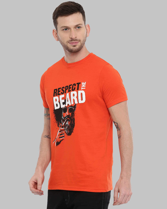Shop Respect The Beard Printed T-Shirt-Back