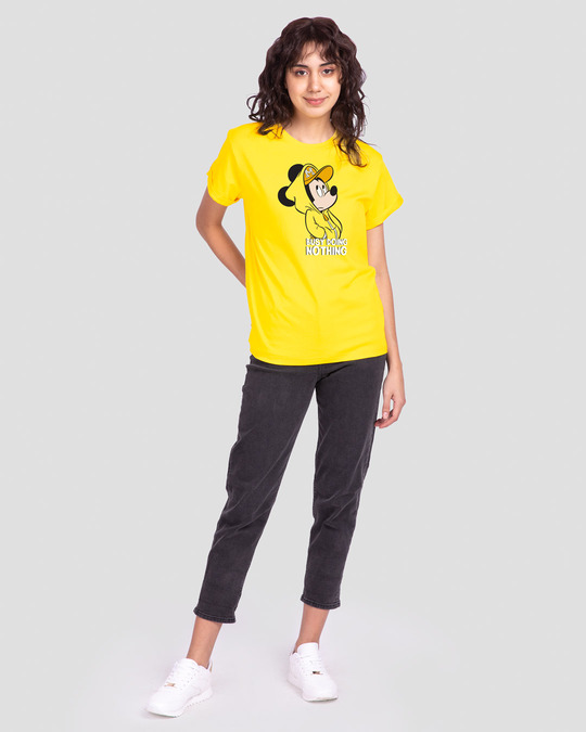 Shop Busy Doin Nothing Boyfriend T-Shirt (DL) Pineapple Yellow-Design