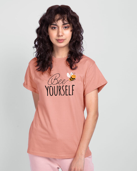 Shop Buzzing Bee Yourself Boyfriend T-Shirt-Front