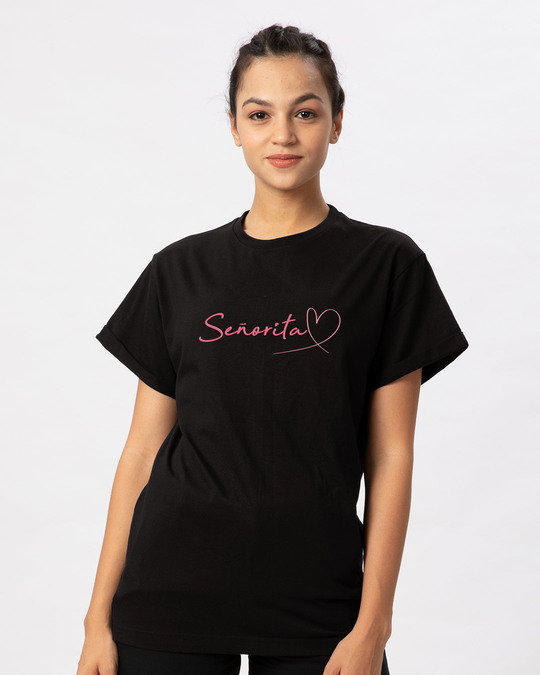 Shop Call Me Senorita Boyfriend T-Shirt-Back