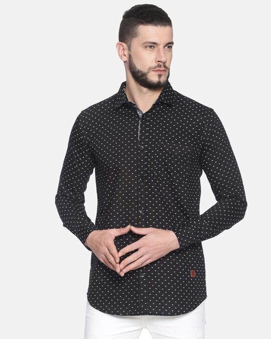 Shop Men Full Sleeve Polka Dots Design Stylish Casual Shirts-Back