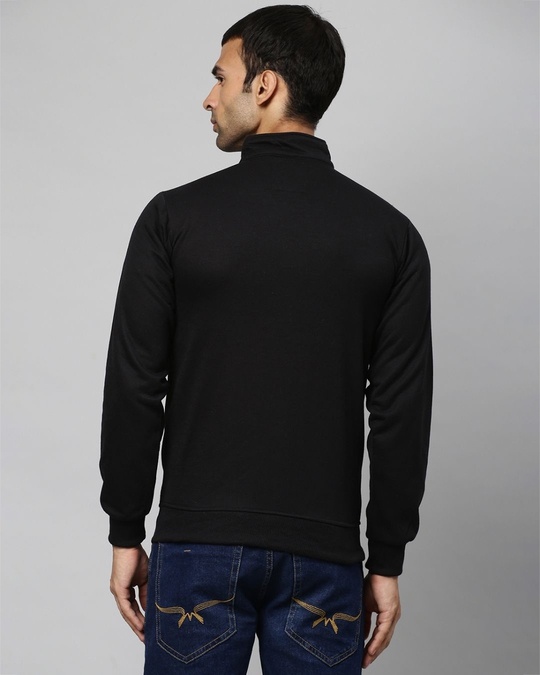 Shop Men's Black Full Sleeve Stylish Windcheater Casual Jacket-Back