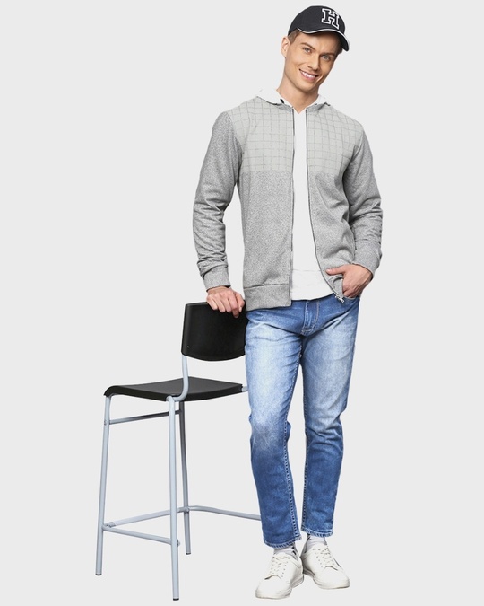 Shop Men's Grey Full Sleeve Stylish Windcheater Jacket