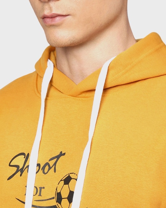 Shop Men's Yellow Typography Full Sleeve Stylish Casual Hooded Sweatshirt-Full