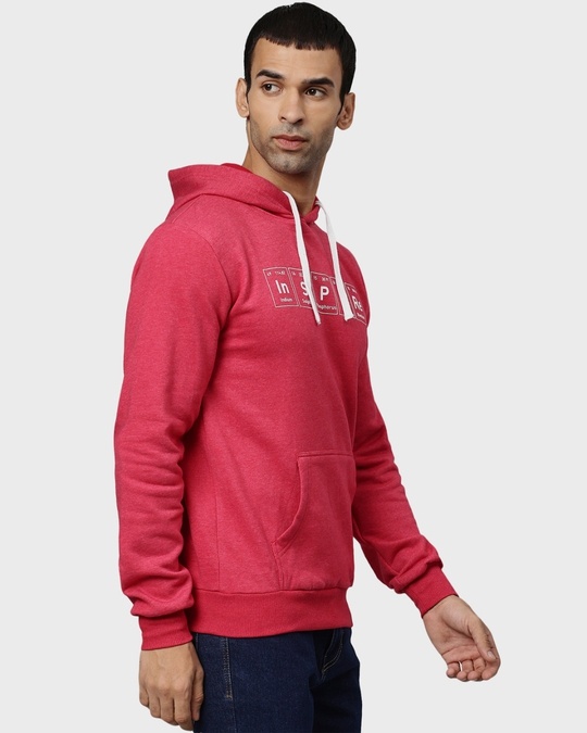 Shop Men's Maroon Typography Full Sleeve Stylish Casual Hooded Sweatshirt-Full