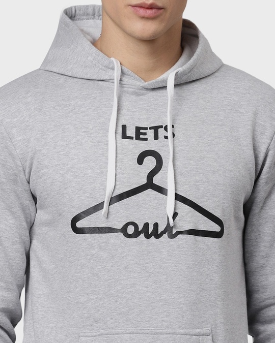 Shop Men's Grey Printed Full Sleeve Stylish Casual Hooded Sweatshirt
