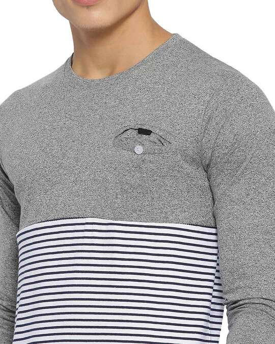 Shop Men's Down Stripes Full Sleeve T-Shirt