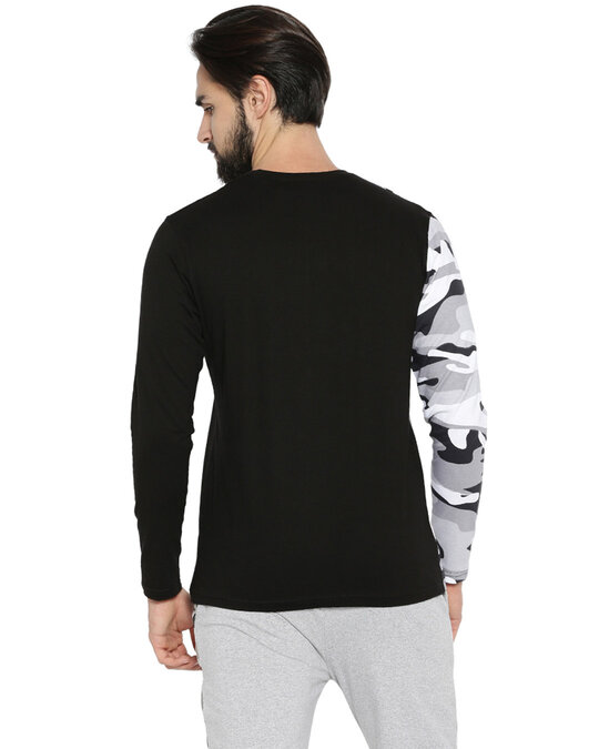 Shop Men's Half Camouflage Full Sleeve T-Shirt-Back